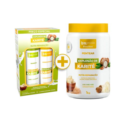 Kit Duo Shampoo 200ml + Condicionador 200ml + Creme de Pentear Explosão de Karité 1Kg (3 itens) | bn.Cachos Kit Duo Shampoo 200ml + Condicionador 200ml + Creme de Pentear Explosão de Karité 1Kg (3 itens) | bn.Cachos